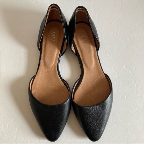 NEW NWOT J. Jill D'Orsay Flats Women 9 Pointed Toe Black Leather Business Casual - Picture 9 of 16